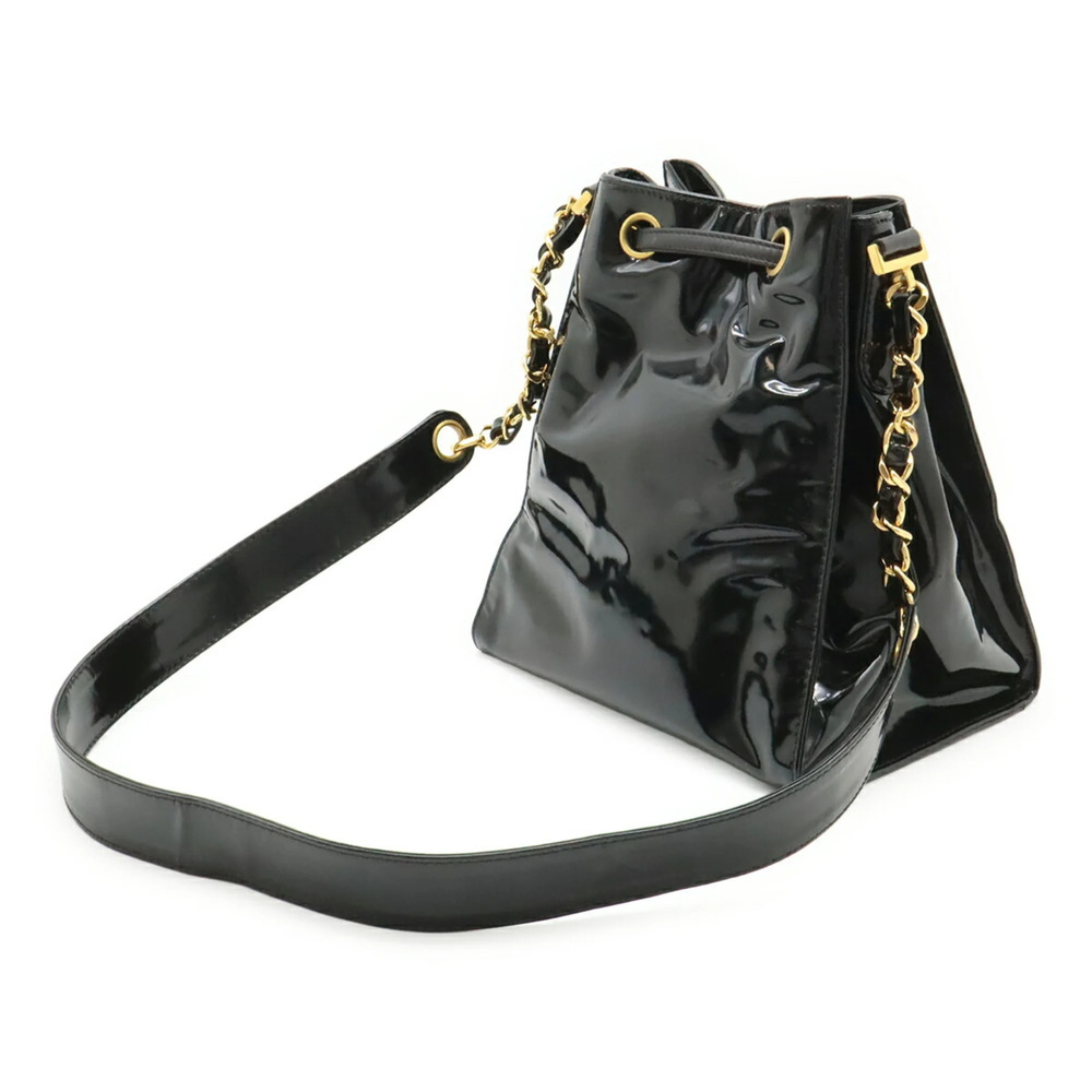 CHANEL Black Leather Logo Shoulder Bag - Picture 3 of 10